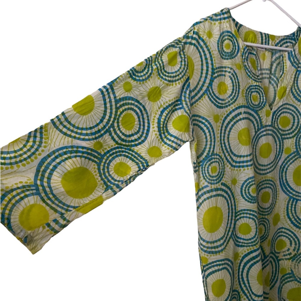 Nusantra Cotton Tunic Lime Mod Retro Small - Picture 5 of 6